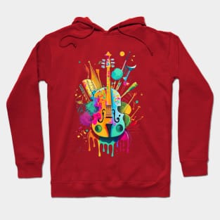 Paint Splatter Violin Art Hoodie